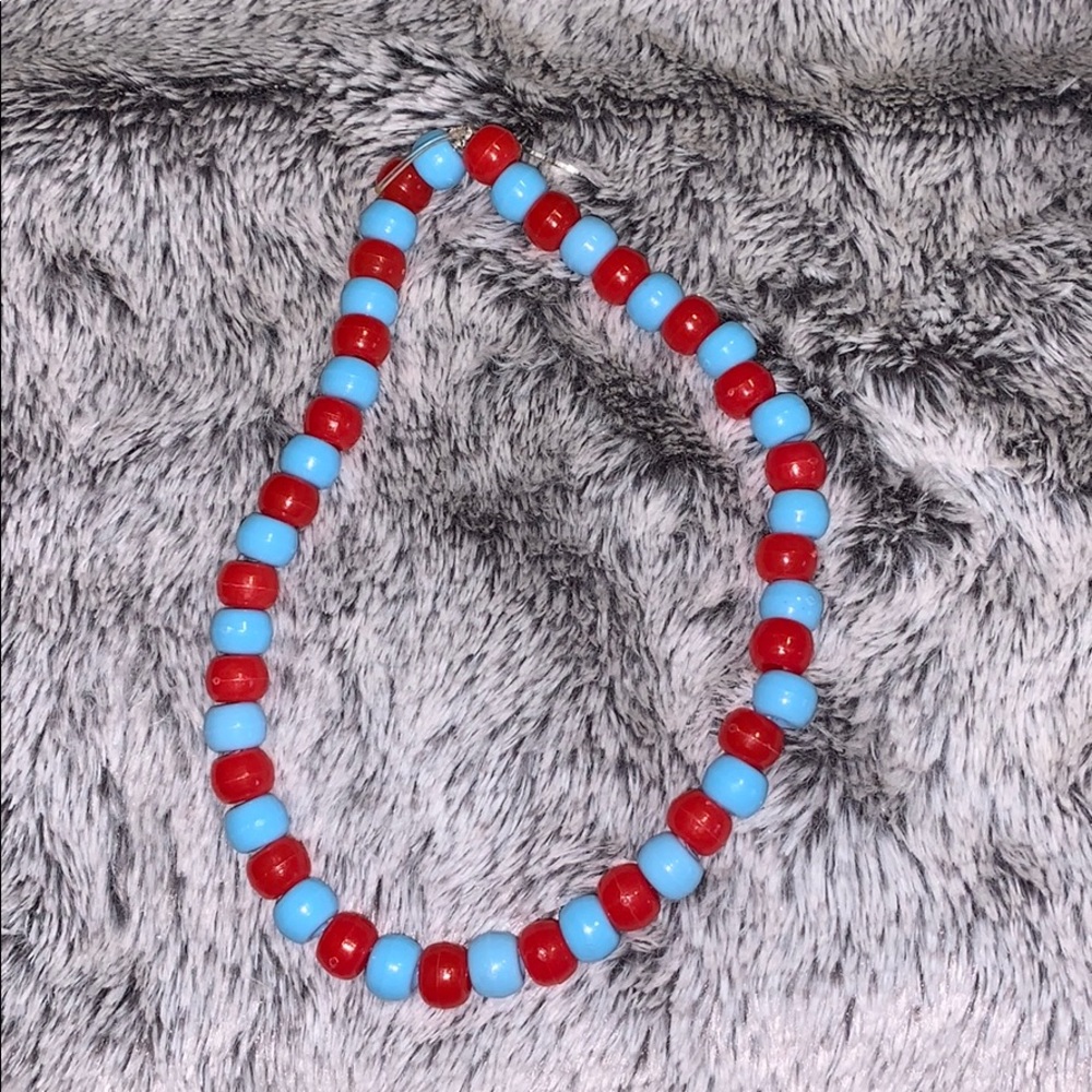 red and blue beaded choker!